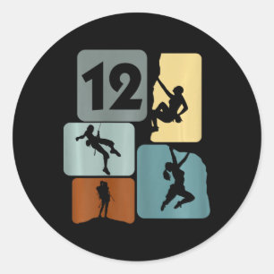 12 Years Girls Climbing Bouldering 12th Birthday C Classic Round Sticker