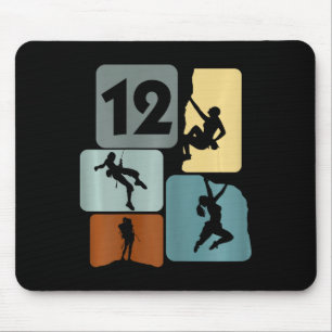 12 Years Girls Climbing Bouldering 12th Birthday C Mouse Pad
