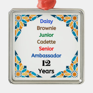 12 Years in Scouting Milestone Ambassador Grad Metal Tree Decoration
