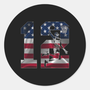 12 Years Number 12 Sketll 12th Birthday  Classic Round Sticker