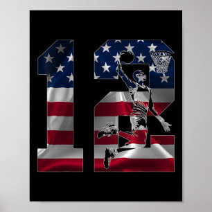 12 Years Number 12 Sketll 12th Birthday  Poster