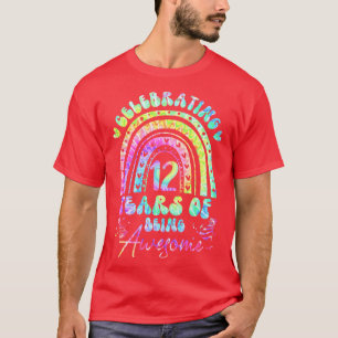 12 Years Of Being Awesome 12th Birthday Girl Tie D T-Shirt