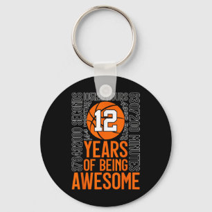 12 Years Of Being Awesome Basketball 12th Birthday Key Ring