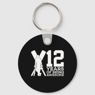 12 Years Of Being Awesome Cricket 12th Birthday Key Ring