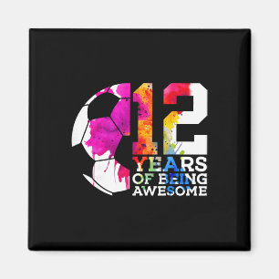 12 Years Of Being Awesome Footll 12th Birthday Magnet