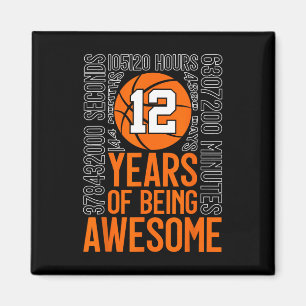 12 Years Of Being Awesome Sketll 12th Birthday Magnet
