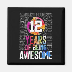 12 Years Of Being Awesome Soccer 12th Birthday _1  Magnet