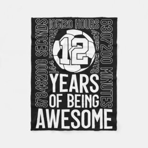 12 Years Of Being Awesome Soccer 12th Birthday Fleece Blanket
