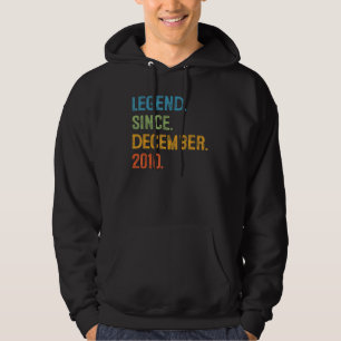12 Years Old 12th Bday Boys Legend Since December Hoodie