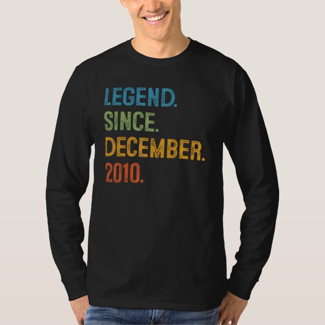 12 Years Old  12th Bday Boys Legend Since December T-Shirt (Front)
