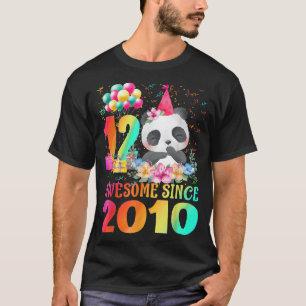 12 Years Old 12th Birthday Panda Awesome Since 201 T-Shirt