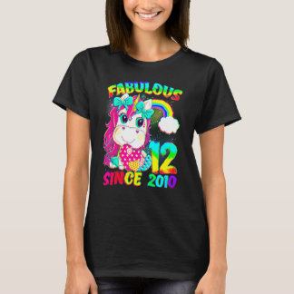 12 Years Old 12th Birthday Unicorn Girl Fabulous S T-Shirt
