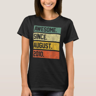 12 Years Old  Awesome Since August 2010 12th Birth T-Shirt