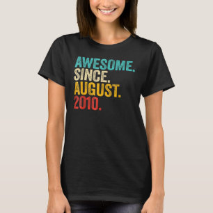 12 Years Old Awesome Since August 2010 12th Birth T-Shirt