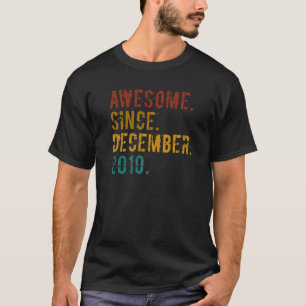 12 Years Old Awesome Since December 2010 12th Birt T-Shirt