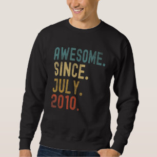 12 Years Old  Awesome Since July 2010 12th Birthda Sweatshirt