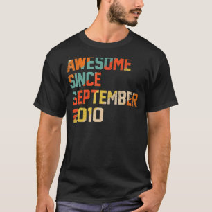 12 Years Old  Awesome Since September 2010 12th 15 T-Shirt