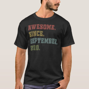 12 Years Old Awesome Since September 2010 12th 2 T-Shirt
