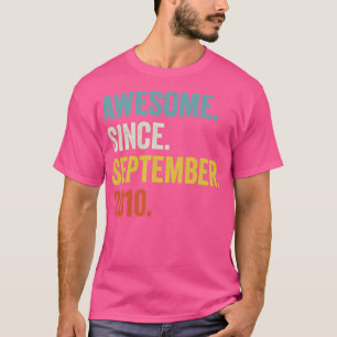 12 Years Old Awesome Since September 2010 12th Bir T-Shirt