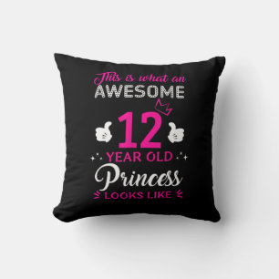 12 Years Old Birthday gift for princess girl Cushion