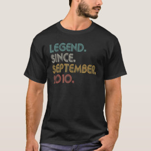 12 Years Old Gift Legend Since September 2010 12th T-Shirt