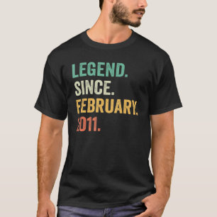 12 Years Old Gifts Legend Since February 2011 12th T-Shirt