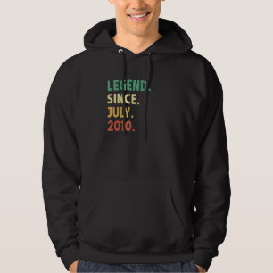 12 Years Old  Legend Since July 2010 12th Birthday Hoodie