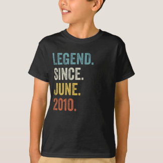 12 Years Old Legend Since June 2010 12th Birthday T-Shirt