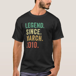 12 Years Old Legend Since March 2010 For 12th Bir T-Shirt