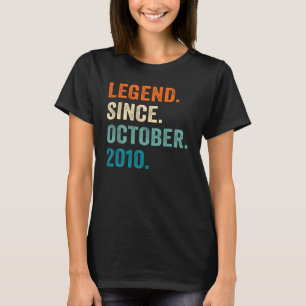 12 Years Old Legend Since October 2010 12th Bday T-Shirt