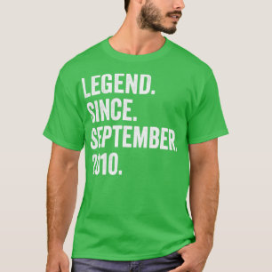 12 Years Old Legend Since September 2010 12th Birt T-Shirt