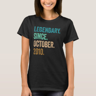 12 Years Old Legendary Since October 2010 12th Bir T-Shirt