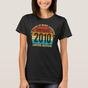 12 Years Old  Vintage 2010  12th Birthday T-Shirt