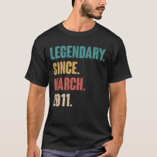 12 Years Old Vintage 2011 Birthday March 12th Deco T-Shirt