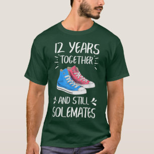 12 Years Together 12Th Anniversary Valentines Day T-Shirt