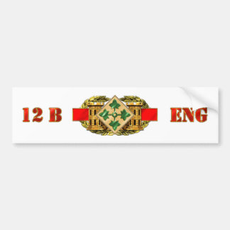 12B 4th Infantry Division Bumper Sticker