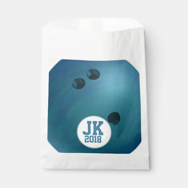 12of12 Blue Bowling Ball Custom Favour Bag (Front)