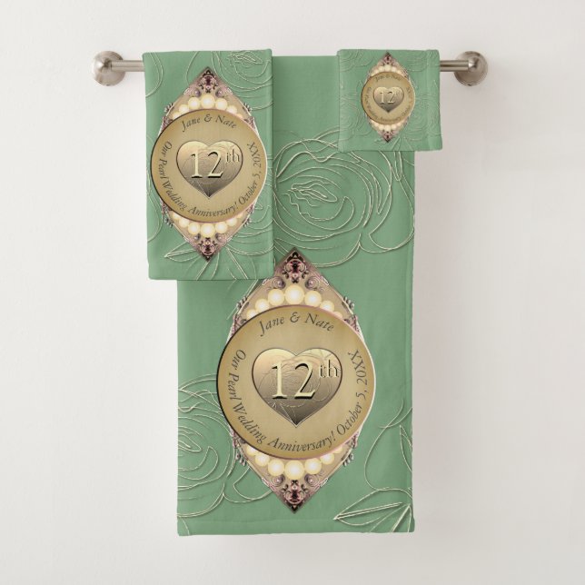 12th &30th Pearl Anniversary Towel (Insitu)