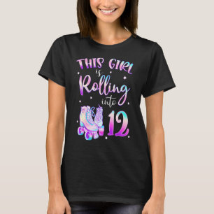 12th Bday Rolling Into 12 Birthday Girl Roller Ska T-Shirt