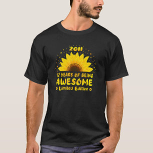 12th Birthday 12 Year Old Sunflower Lover Girl Boy T-Shirt