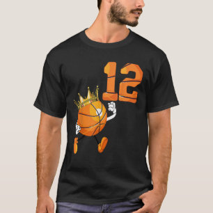 12th Birthday 12 Years Old basketball Lover Theme T-Shirt