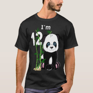 12th Birthday  12 Years Old Party Animal Panda T-Shirt