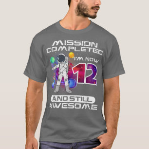12th Birthday Astronaut Space Lover 12 Years Old B T-Shirt