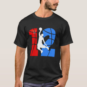 12th Birthday Basketball Boy Party Gifts for playe T-Shirt
