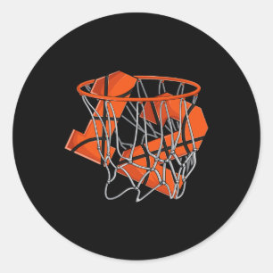 12th Birthday Basketball  Kids Classic Round Sticker