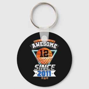 12th Birthday Basketball Player Awesome Since 201 Key Ring