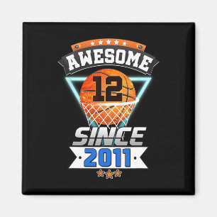 12th Birthday Basketball Player Awesome Since 201 Magnet