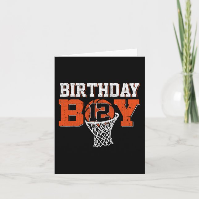 12th Birthday Boy Basketball Lover 12 Years Old Bd Card (Front)