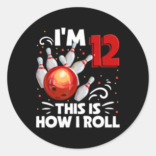 12th Birthday Boy Bowling This Is How I Roll 12 Ye Classic Round Sticker