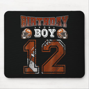 12th Birthday Boy Football Lover Theme 12 Years Ol Mouse Pad